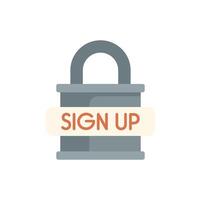 Padlock protecting sign up form representing online security vector