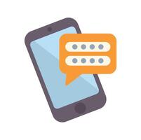 Smartphone showing two factor authentication with password code message vector