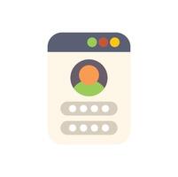Website user profile login with password and avatar icon vector