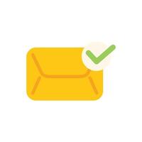 Yellow envelope with green check mark showing validation vector