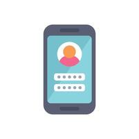 Smartphone displaying user profile and password login screen vector