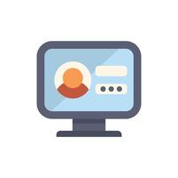 Computer showing user profile with login and password on screen vector