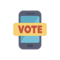 Smartphone showing vote voting sign on its screen for online election vector