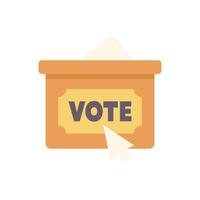 Online voting box being clicked with mouse cursor vector