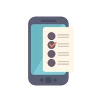 Mobile phone showing checklist with checkmark for voting election or exam vector
