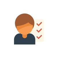 Businessman completing tasks with check marks on clipboard vector
