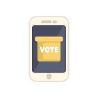 Smartphone showing online voting app with ballot box on screen vector