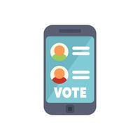 Smartphone showing online voting app with candidates list vector