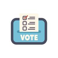 Ballot entering a vote box being cast in election vector