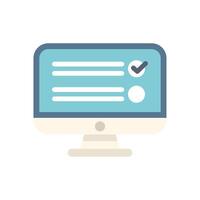 Computer displaying checklist for online survey or exam vector