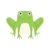 Happy green frog smiling and looking forward vector