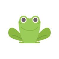 Cute green frog smiling and looking at the viewer vector