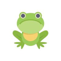 Green frog sitting and looking forward icon vector