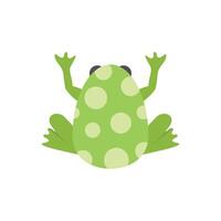 Green frog sitting with raised paws showing back with circle pattern vector