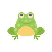Cute green frog smiling and looking forward vector