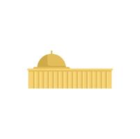 Government building with columns and dome icon representing power and authority vector