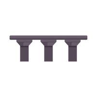 Bridge construction spanning three support columns vector