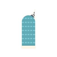 Modern office building skyscraper facade with antenna on top vector