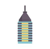 Modern skyscraper building with antenna pointing upwards vector