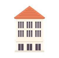 Large building with windows is standing under clear sky vector