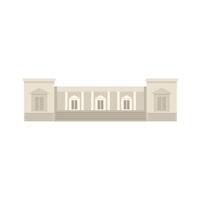 Large retro building with columns and stairs flat icon vector