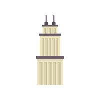 Modern business center with antennas on top standing tall in minimalist style vector