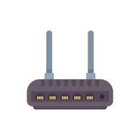 Black wireless router providing internet connection with two antennas vector