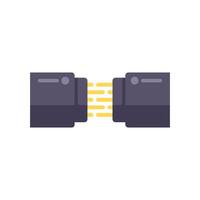 Fiber optic cable transferring data with high speed connection vector