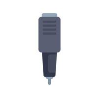 Modern electric soldering iron for radio components is standing on white background vector