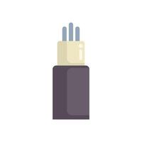 Fiber optic cable transmitting digital data signal icon vector