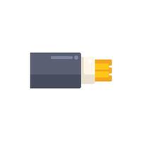 Fiber optic cable showing data transfer in flat design style vector