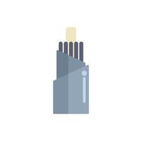 Fiber optic cable transmitting data through wires in flat design vector