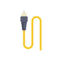 Yellow toslink cable with connector for optical fiber audio and data transmission vector