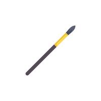 Thin artist paint brush pointing up right with gold detailing vector