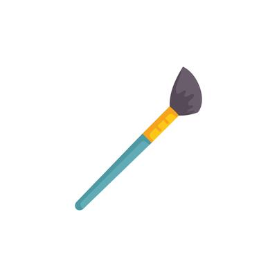 Diagonal makeup brush spreading foundation on white background