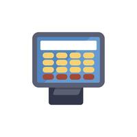 Electronic cash register showing blank receipt for entering purchase amount vector