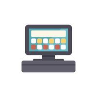 Point of sale system with blank screen standing on counter vector