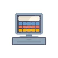 Cash register with buttons and display for sales transactions vector