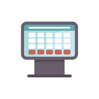 Computer showing calendar app with selected dates displayed on screen vector