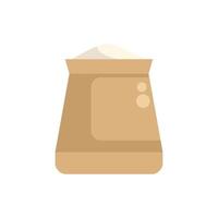 Full paper bag of flour with open top isolated on white background vector