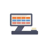 Point of sale system displaying payment interface with blank receipt vector
