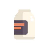 White plastic jar with label for supplements or vitamins vector