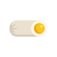 Egg roll showing yolk cooking process icon vector
