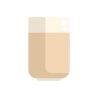 Glass of beer with foam on top flat icon design style vector