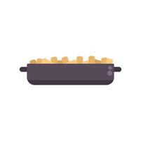 Deep fryer containing french fries, side view vector