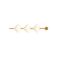 Japanese dango skewer on a stick with three rice dumplings vector