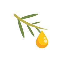 Branch of sea buckthorn with hanging berry dropping oil vector