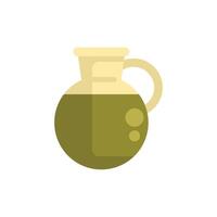 Glass jug containing olive oil with bubbles appearing on surface vector