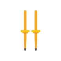 Pair of yellow stilts standing tall on white background vector
