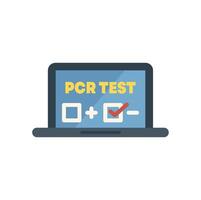 Laptop showing pcr test results with checkmark vector
